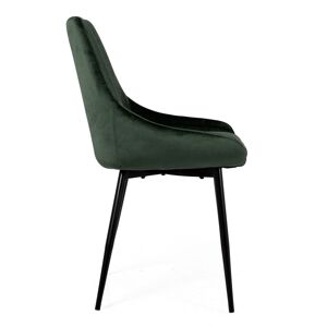 Meubles & Design Lot de 2 chaises en velours style moderne vert