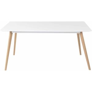 Zago Table repas Scandinave blanche et pieds chene160X90 cm