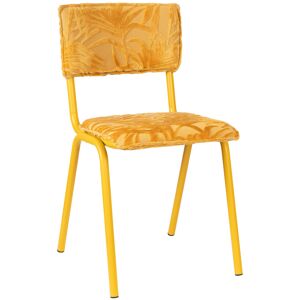 Zuiver Chaise de repas en velours brode jaune