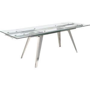 Angel Cerda Table manger extensible en verre trempé Transparent 90x76x160cm