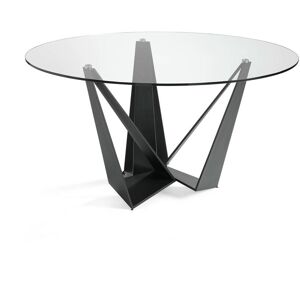 Table à manger en acier noir et verre