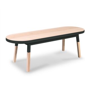 MON PETIT MEUBLE FRANCAIS Table basse banc 140 cm, 100% frene massif bleu sombre de rance