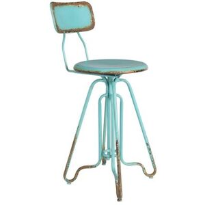 Dutchbone Tabouret de comptoir en metal bleu