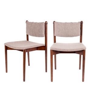 Dutchbone Lot de 2 chaises en bois et tissu marron Marron 46x79x53cm