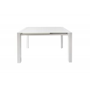 Meubletmoi Table extensible 120 a 180 cm plateau verre blanc