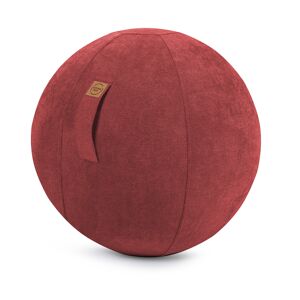 Sitting Point Balle d'assise design aspect velours rouge chiné avec poignée D65