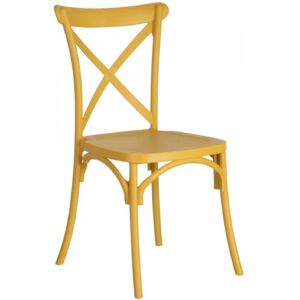 Wadiga Chaise bistrot en polypropylène jaune Jaune 49x91x43cm