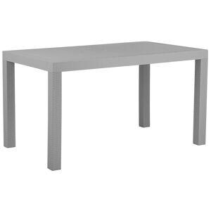Beliani Table de jardin 6 personnes en matiere synthetique gris Gris 140x76x80cm