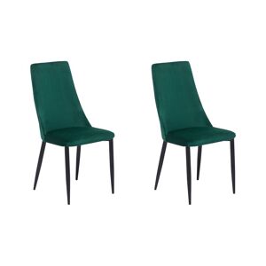 Beliani Lot de 2 chaises en velours vert - Publicité