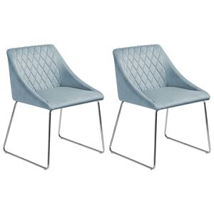 Beliani Lot de 2 chaises de salle à manger en velours bleu - Publicité