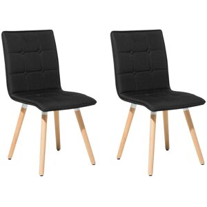 Beliani Lot de 2 chaises en tissu noir - Publicité