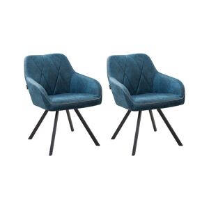 Beliani Lot de 2 chaises en tissu bleu - Publicité
