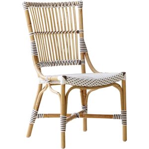 Chaise repas en rotin et fibre synthétique Blanc 62x93x54cm