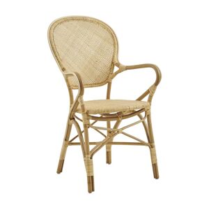 Fauteuil repas empilable en rotin naturel