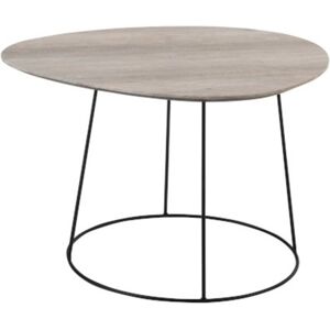 Hellin Table basse ovale en bois et metal Marron 69x45x55cm