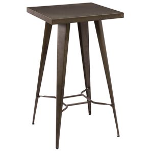 Rendez-Vous Deco Table de bar carree 2 personnes en metal gris metallise 60 cm