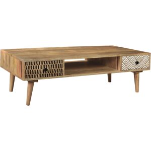 Rendez-Vous Déco Table basse rectangulaire en bois, 2 tiroirs à motifs - Publicité