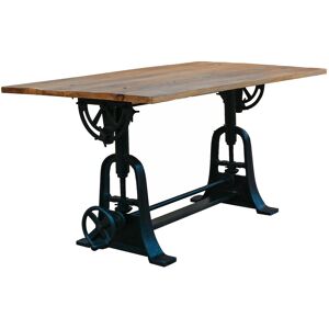 Mathi Design Table en bois de style industriel L180 Noir 180x103x90cm