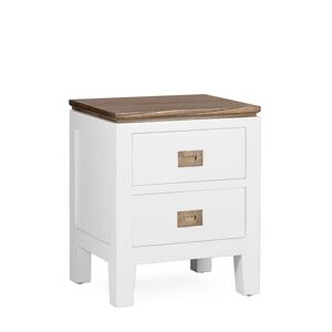 Table de chevet en bois blanc L 45 cm Blanc 45x55x40cm