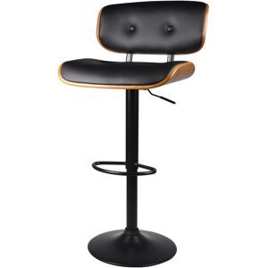 Rendez-Vous Deco Chaise de bar reglable 69/91 cm en cuir synthetique noir