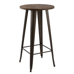 Rendez-Vous Deco Table de bar ronde 2 personnes en bois fonce D60 cm