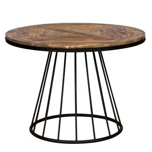 Rendez-Vous Déco Table ronde 5 personnes en bois de cèdre et pied en métal D110 cm