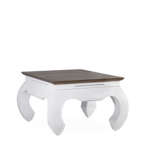 Table basse en bois marron et blanc L 60 cm Blanc 60x40x60cm