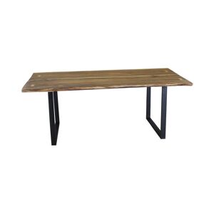 Now s Home Table en bois d'acacia et pieds en métal noir 200cm