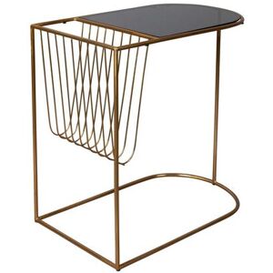 Dutchbone Table d'appoint et porte revue en metal dore