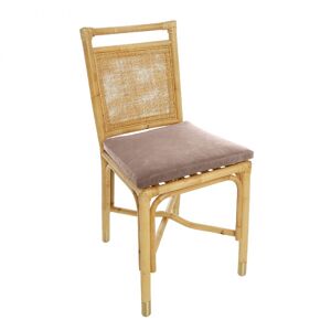 Kok Maison Chaise rotin et velours rose Rose 44x92x46cm