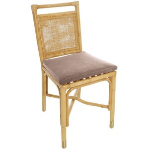 Kok Maison Chaise rotin et velours rose Rose 44x92x46cm