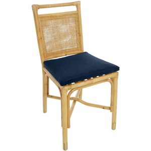 Kok Maison Chaise rotin et velours bleu Bleu 44x92x46cm