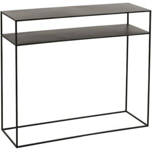 Calicosy Console Rectangulaire 2 plateaux en metal noir