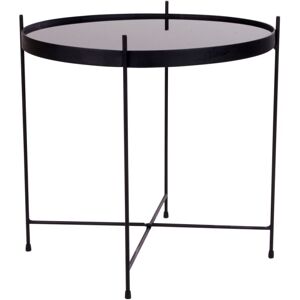 House Nordic Table basse en verre et métal D48xh48cm noir