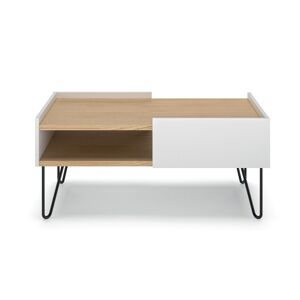 TEMAHOME Table basse chene clair et blanc Blanc 100x45x53cm