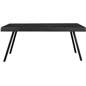 Drawer Table a manger en teck recycle 180x90cm noir