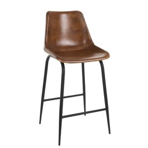 Tabouret cuir/métal brun H100cm Marron 48x100x45cm