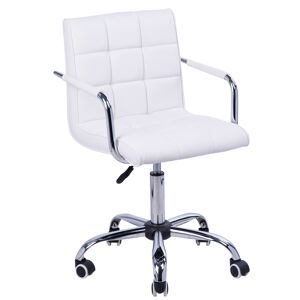 Homcom Chaise de bureau blanche Blanc 52x94x54cm