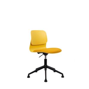 Slean Chaise de bureau design jaune pivotante sur roulettes