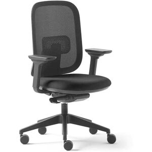 Slean Fauteuil de bureau noir ergonomique reglable avec accoudoirs