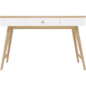 Bureau 1 tiroir blanc chêne Beige 122x78x60cm