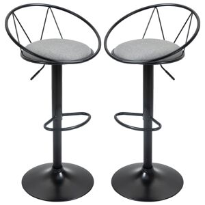 Homcom Lot de 2 tabourets de bar style néo-rétro gris noir - Publicité