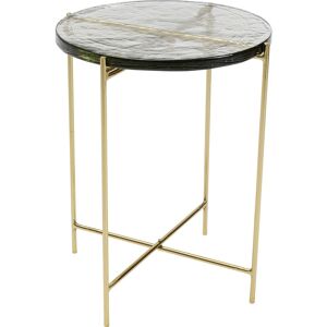 Kare Design Table d'appoint en verre brut et acier dore