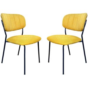 Mathi Design 2 Chaises de repas tissu jaune Jaune 56x77x49cm