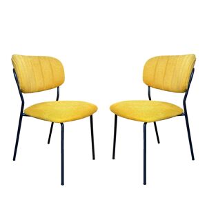 Mathi Design 2 Chaises de repas tissu jaune