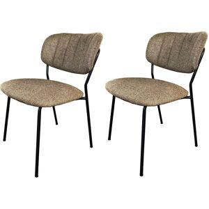 Mathi Design 2 Chaises de repas tissu marron Marron 56x77x49cm