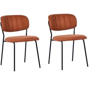 Mathi Design 2 Chaises de repas tissu orange Orange 56x77x49cm