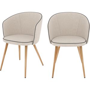 Rendez-Vous Deco Chaise en tissu beige (lot de 2)