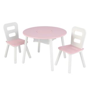 KidKraft Table enfant ronde rose + 2 chaises Rose 60x44x60cm