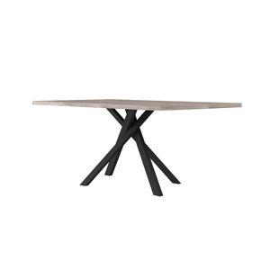 Calicosy Table rectangulaire 8 pers. pieds central - Decor Bois et pieds noir